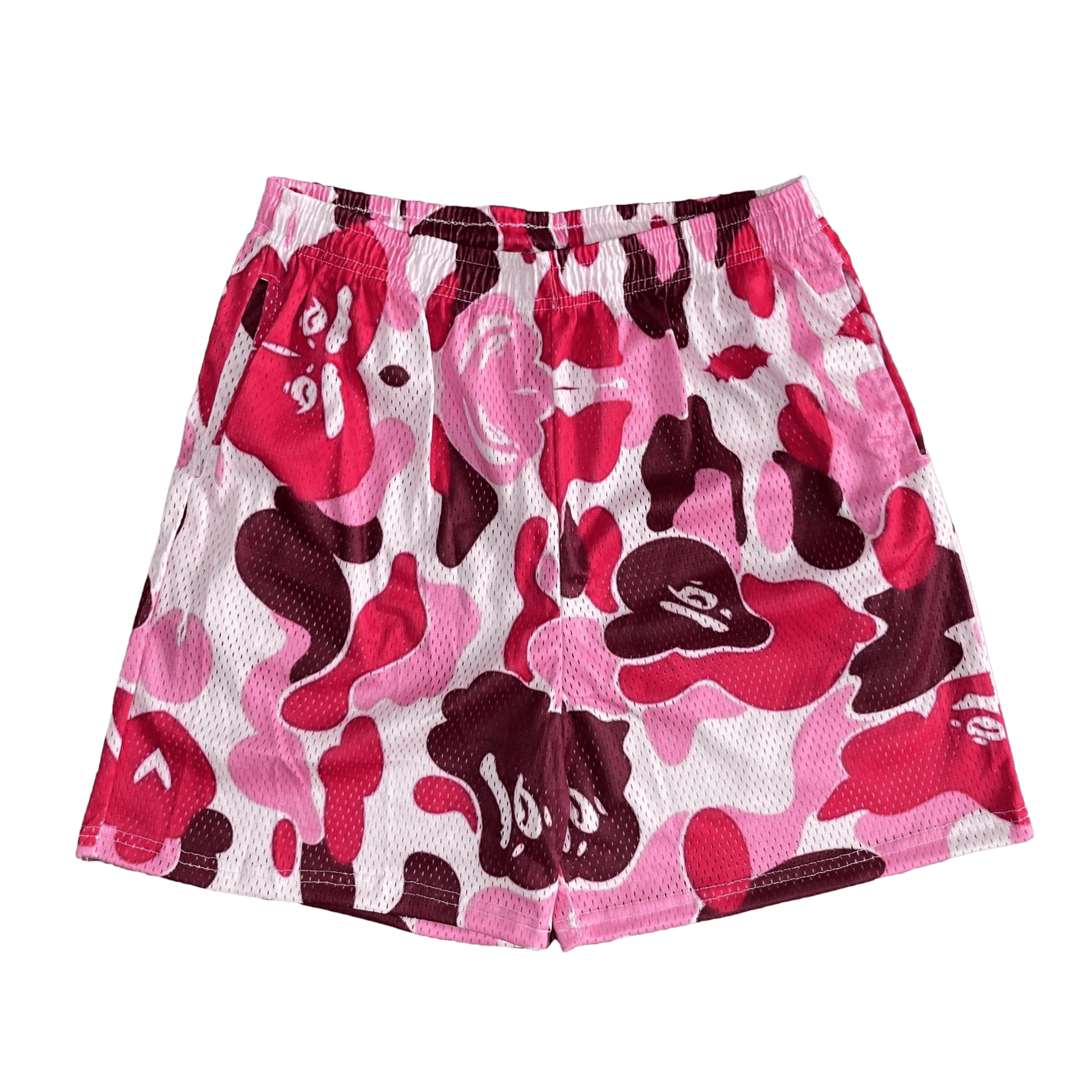 PINK CAMO MESH SHORTS-8698