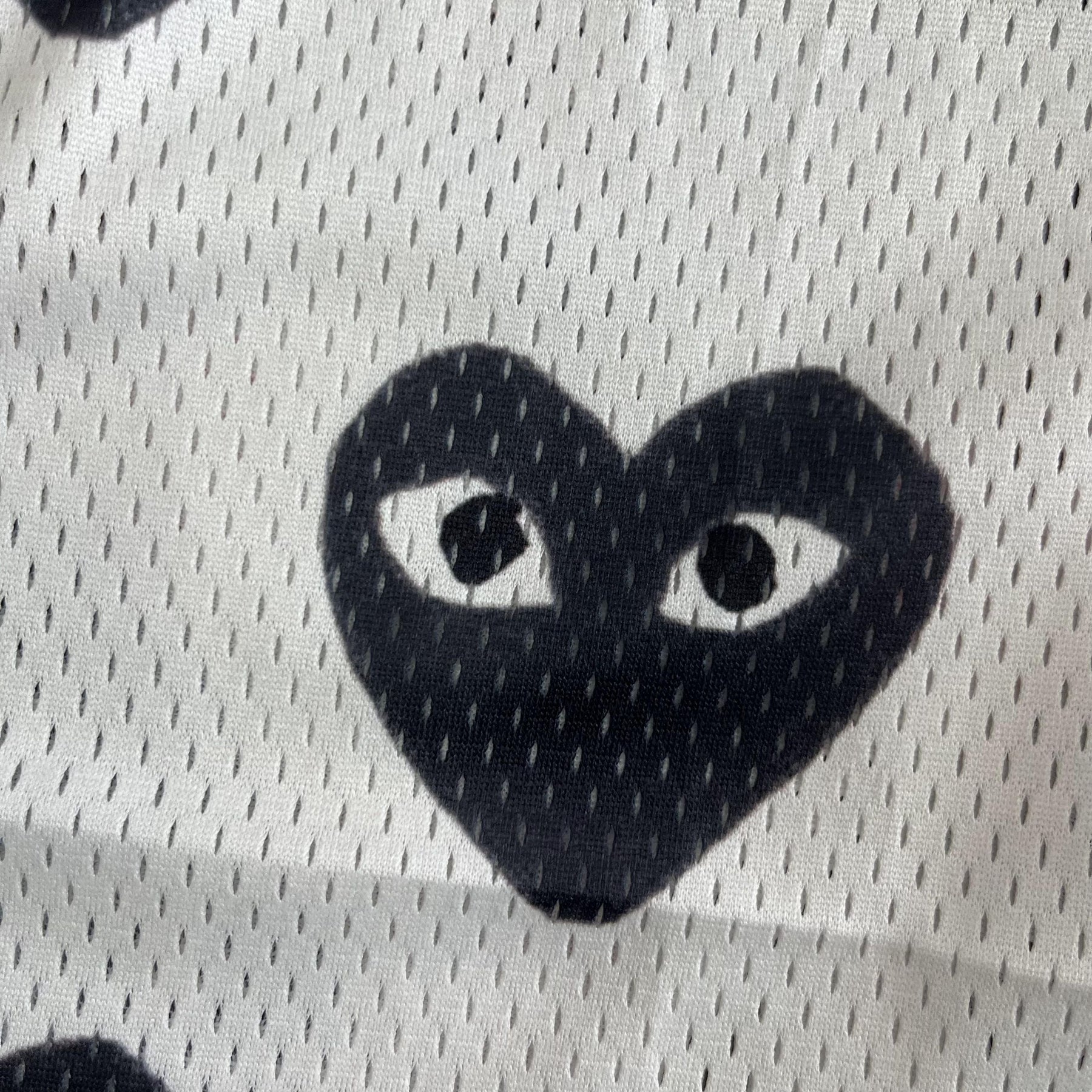 WHITE CDG MESH SHORTS-8714