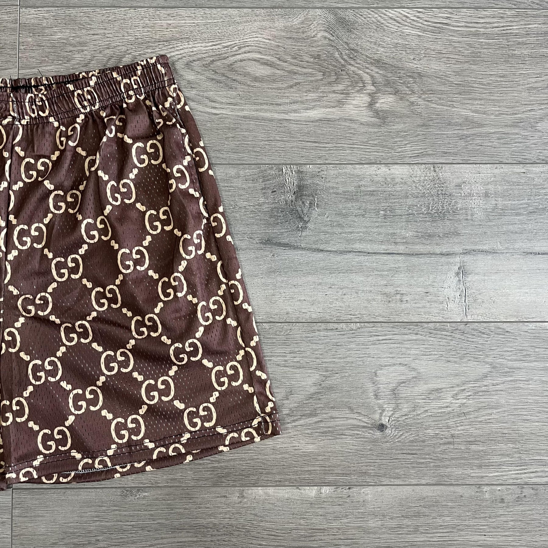 BROWN GU MESH SHORTS-8719