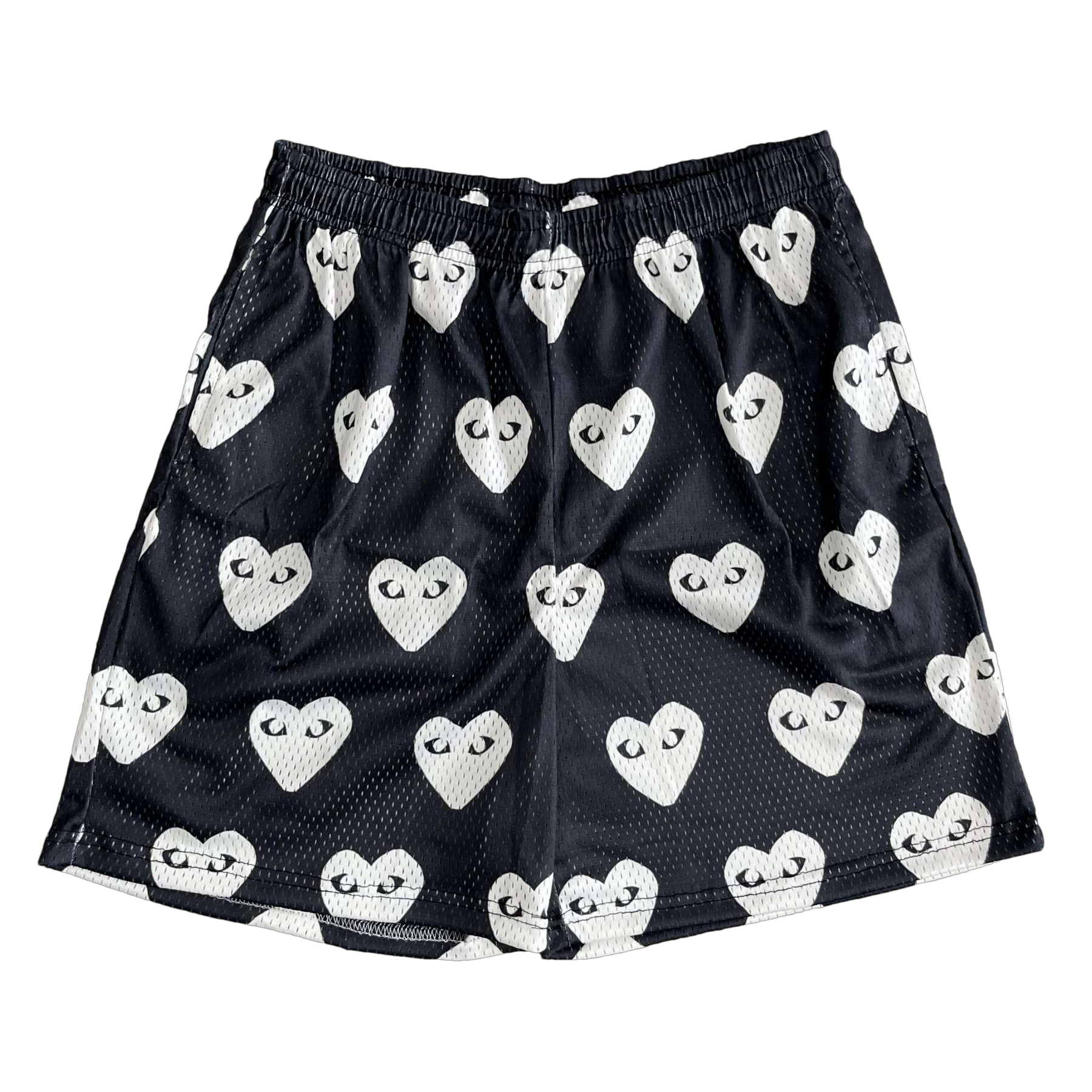 BLACK CDG MESH SHORTS-8732