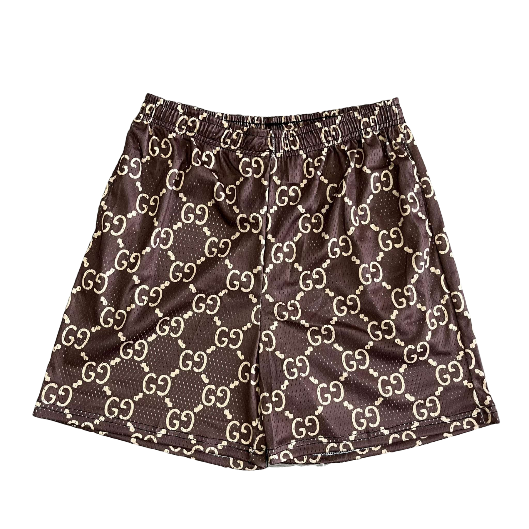 BROWN GU MESH SHORTS-8719
