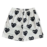 WHITE CDG MESH SHORTS-8714