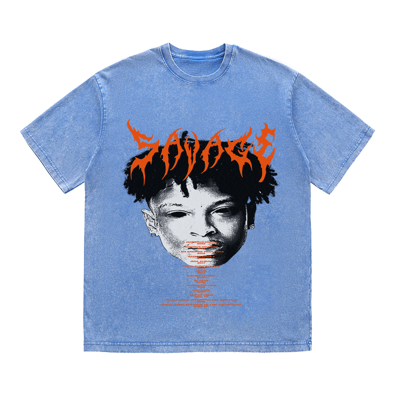 RDMCLOTHINGART tapestry hoodie 21 SAVAGE HEAVY WEIGHT COTTON TEE-8882