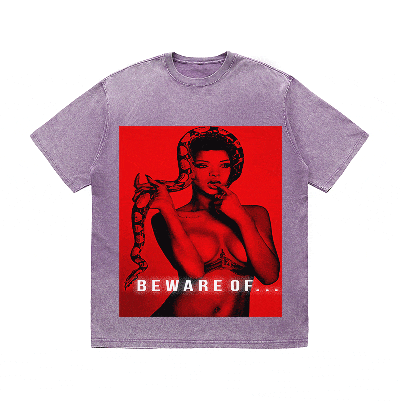 RDMCLOTHINGART tapestry hoodie BEWARE OF HEAVY WEIGHT COTTON TEE-9031