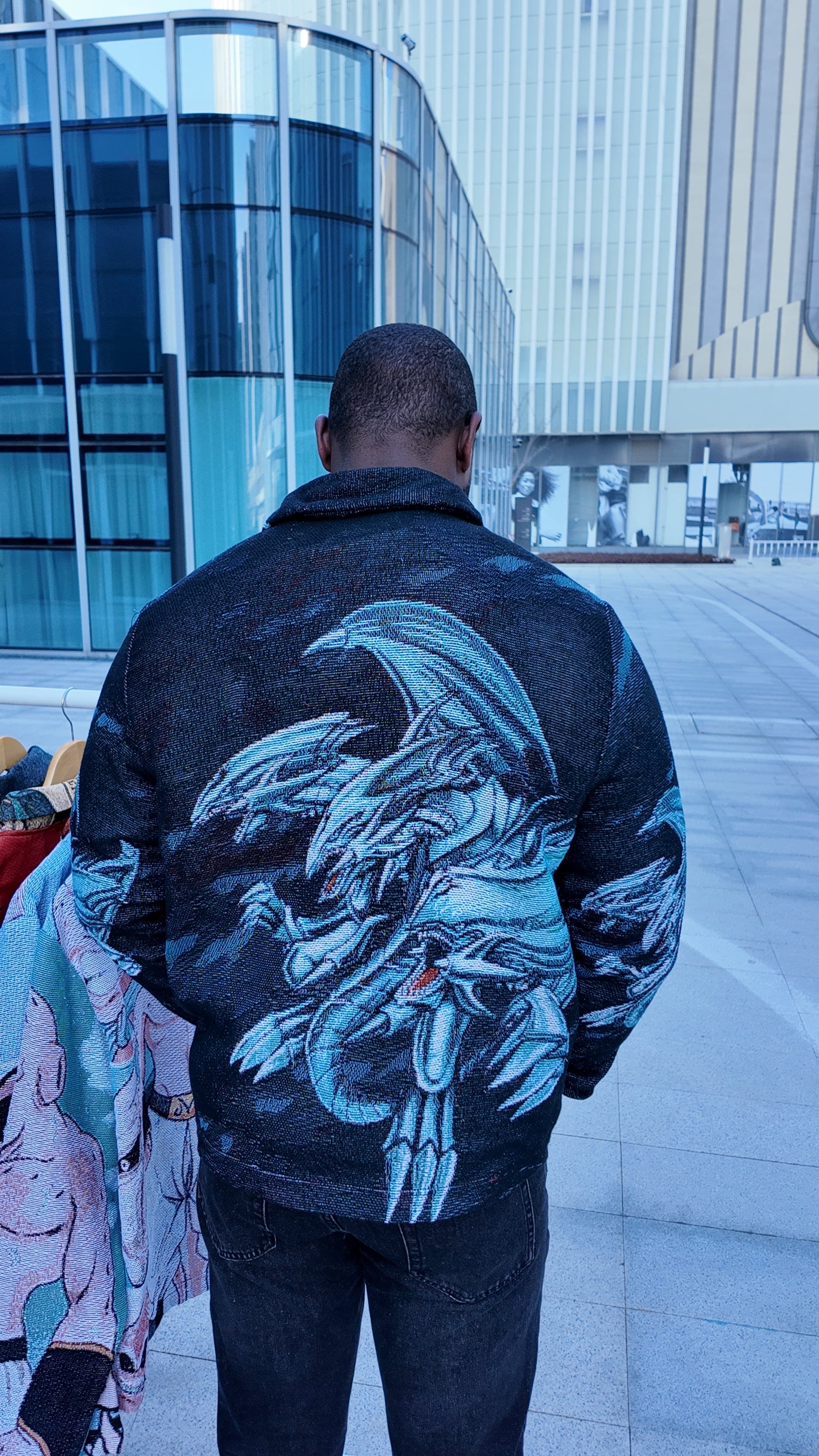 RDMCLOTHINGART tapestry hoodie BLUE EYES WHITE DRAGON TAPESTRY JACKET