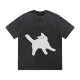 RDMCLOTHINGART tapestry hoodie CAT HEAVY WEIGHT COTTON TEE-9304