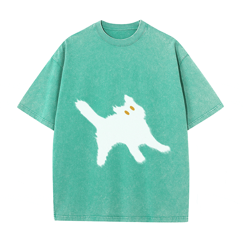 RDMCLOTHINGART tapestry hoodie CAT HEAVY WEIGHT COTTON TEE-9304