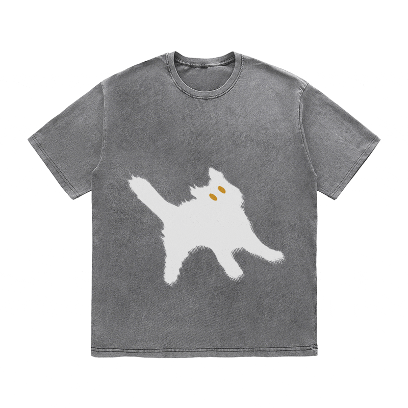 RDMCLOTHINGART tapestry hoodie CAT HEAVY WEIGHT COTTON TEE-9304