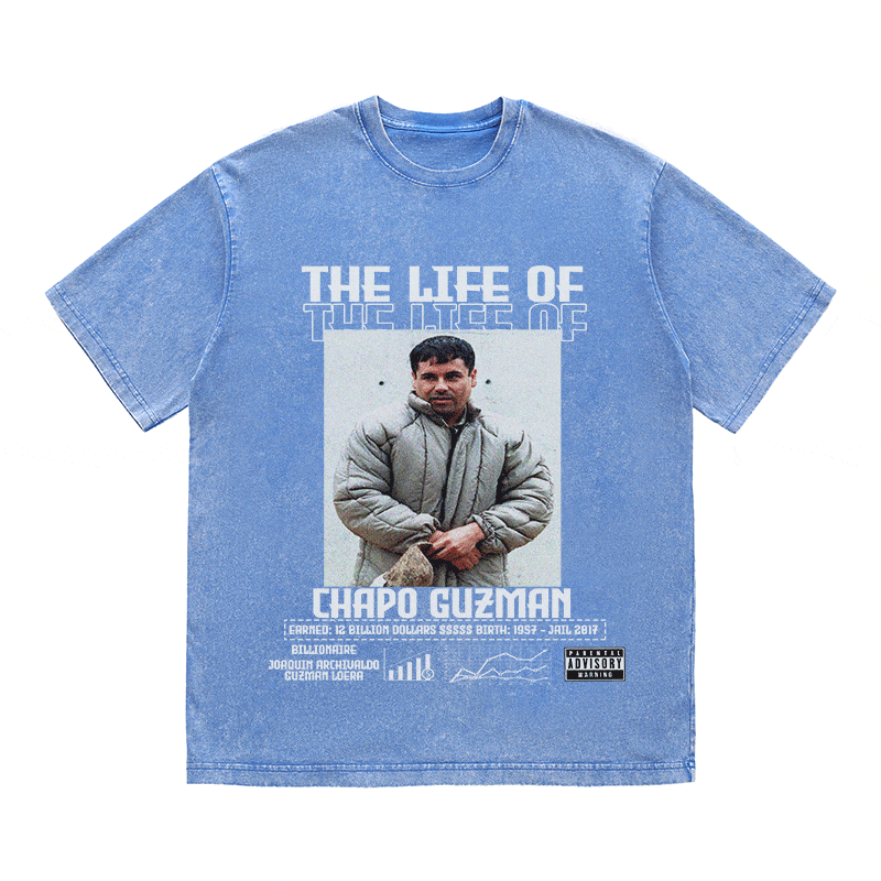 RDMCLOTHINGART tapestry hoodie CHAPO GUZMAN HEAVY WEIGHT COTTON TEE-8819