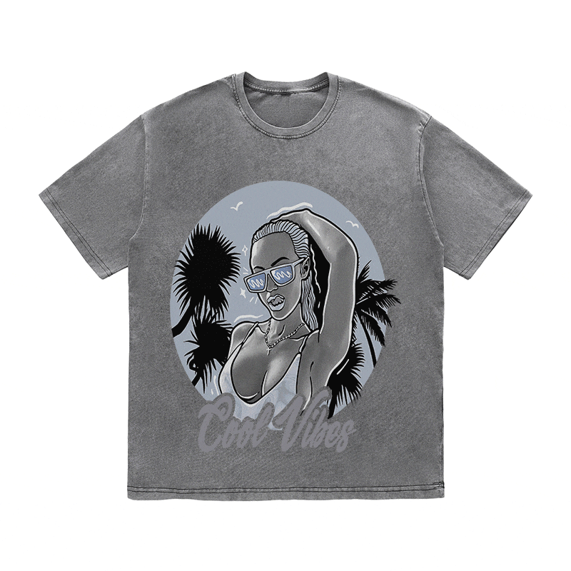 RDMCLOTHINGART tapestry hoodie COOL VIBES HEAVY WEIGHT COTTON TEE-9035