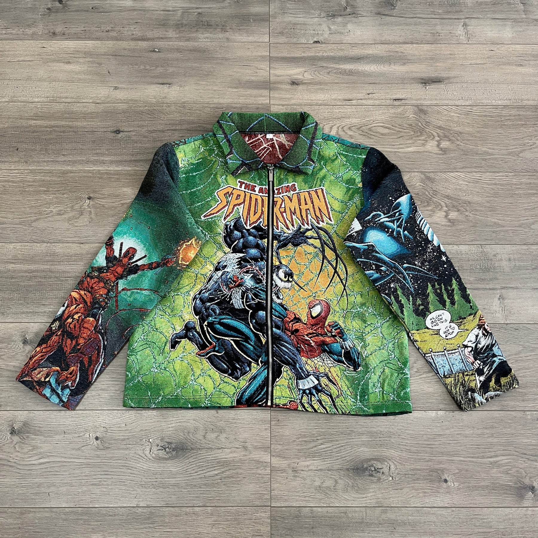 RDMCLOTHINGART tapestry hoodie GREEN SPIDER TAPESTRY JACKET