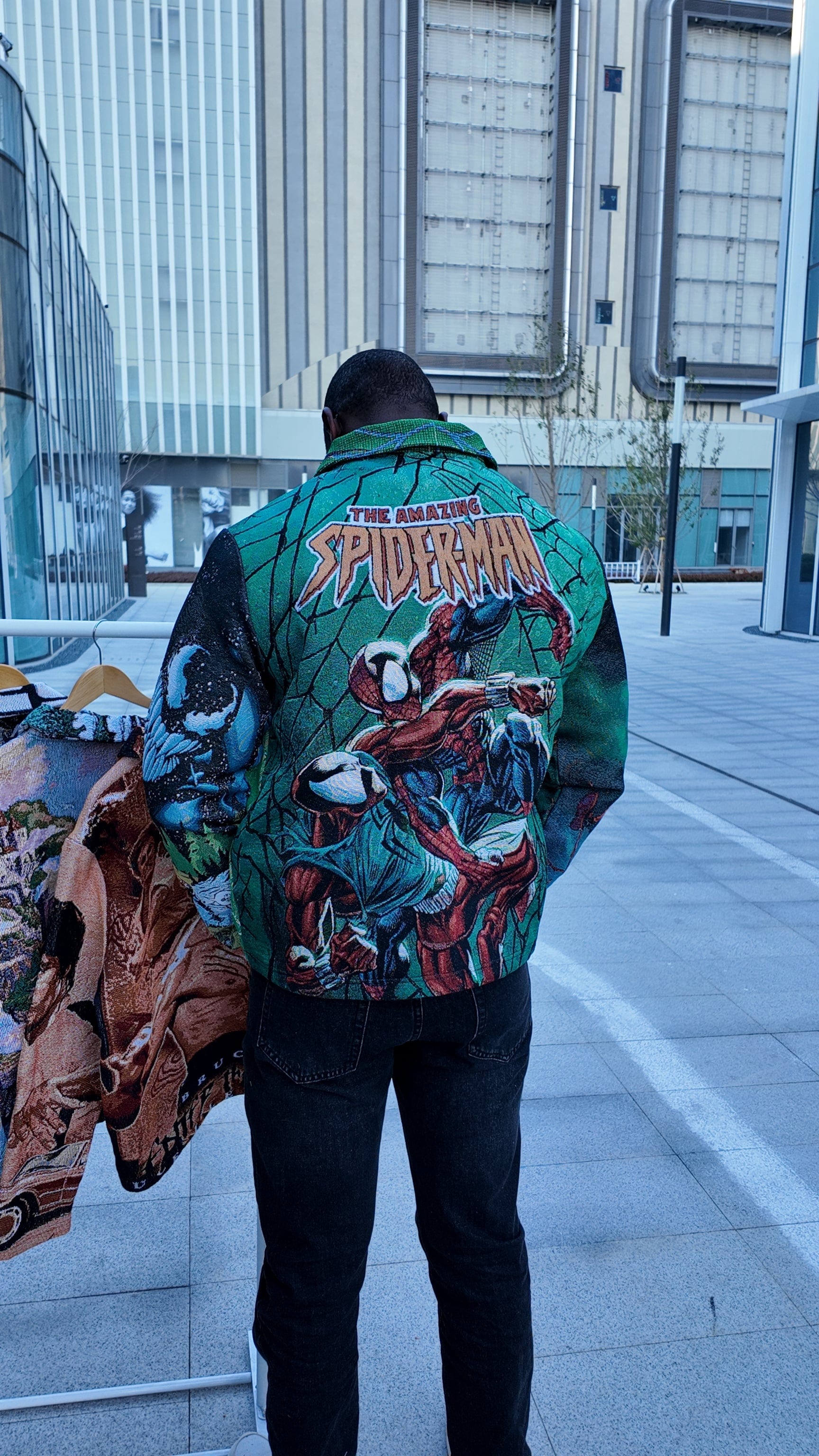 RDMCLOTHINGART tapestry hoodie GREEN SPIDER TAPESTRY JACKET