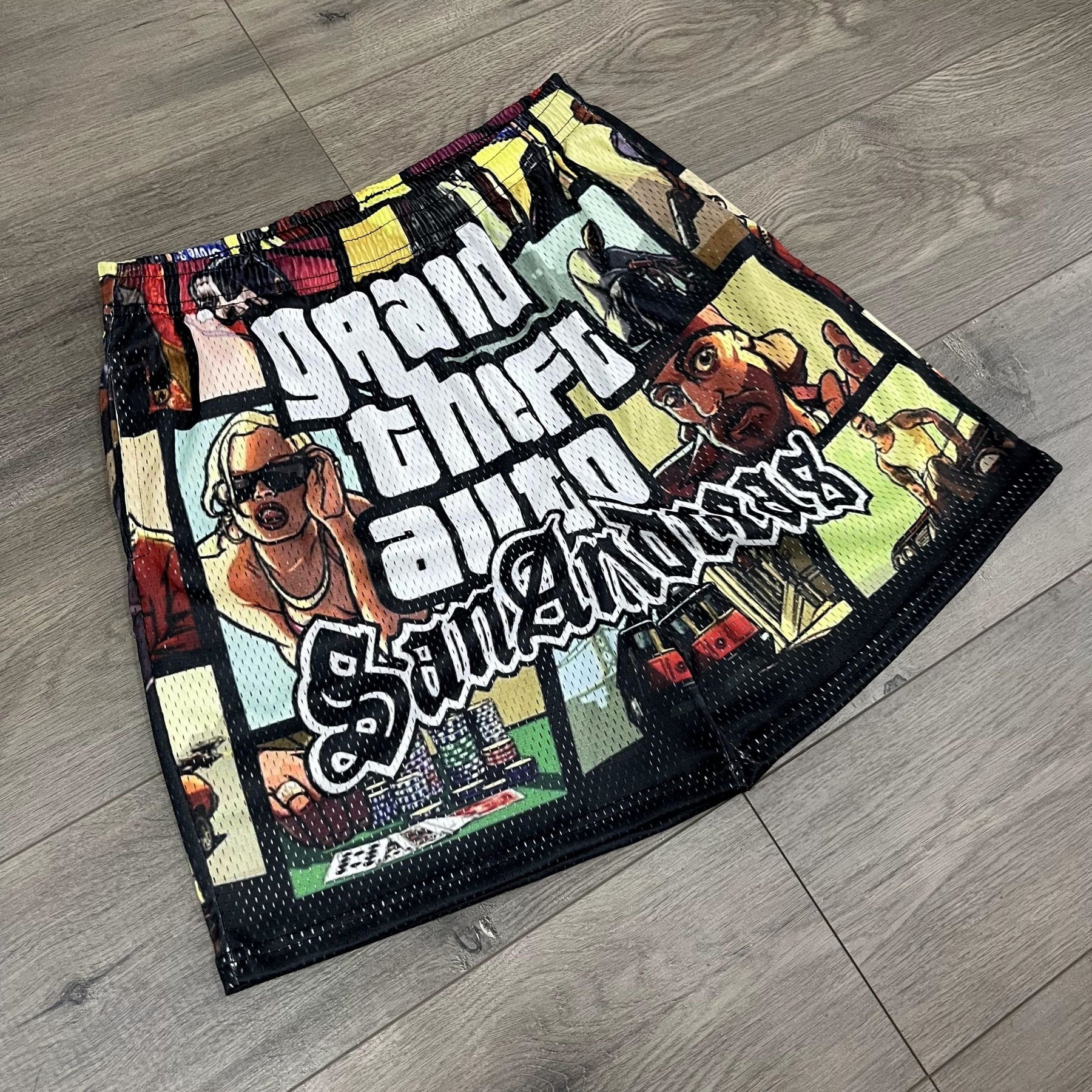 RDMCLOTHINGART tapestry hoodie GTA MESH SHORTS-8689