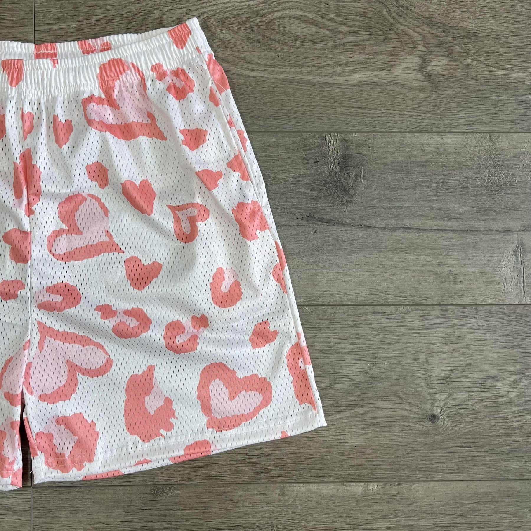 RDMCLOTHINGART tapestry hoodie HEART MESH SHORTS-8618
