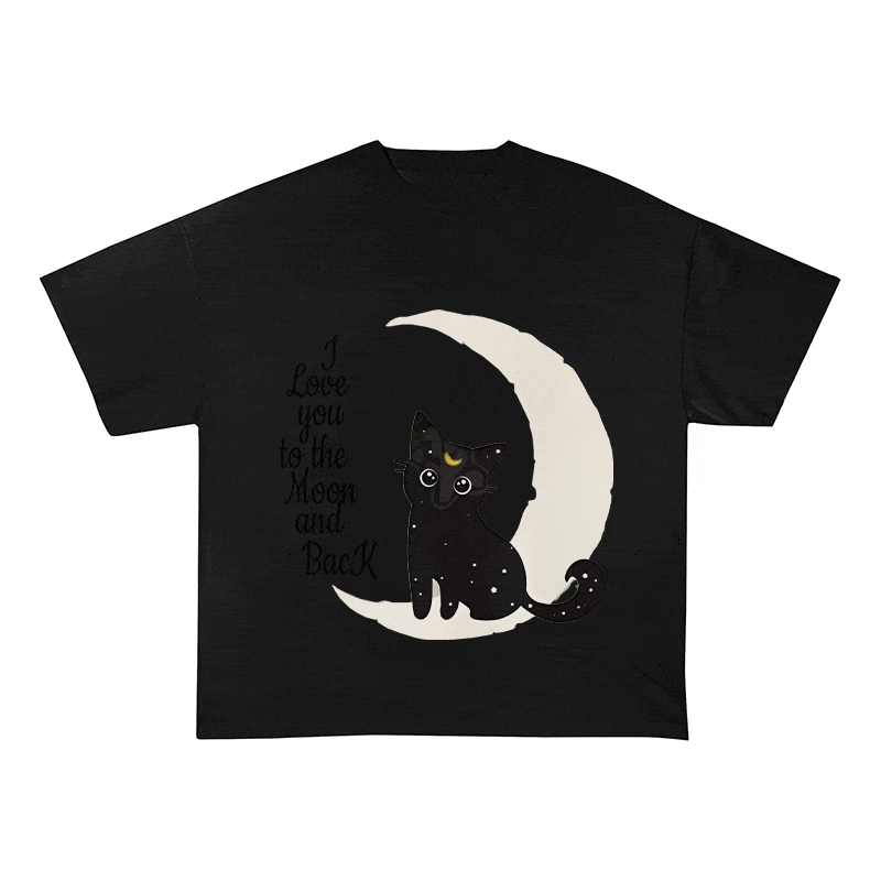 RDMCLOTHINGART tapestry hoodie MOON CAT HEAVY WEIGHT COTTON TEE-9326