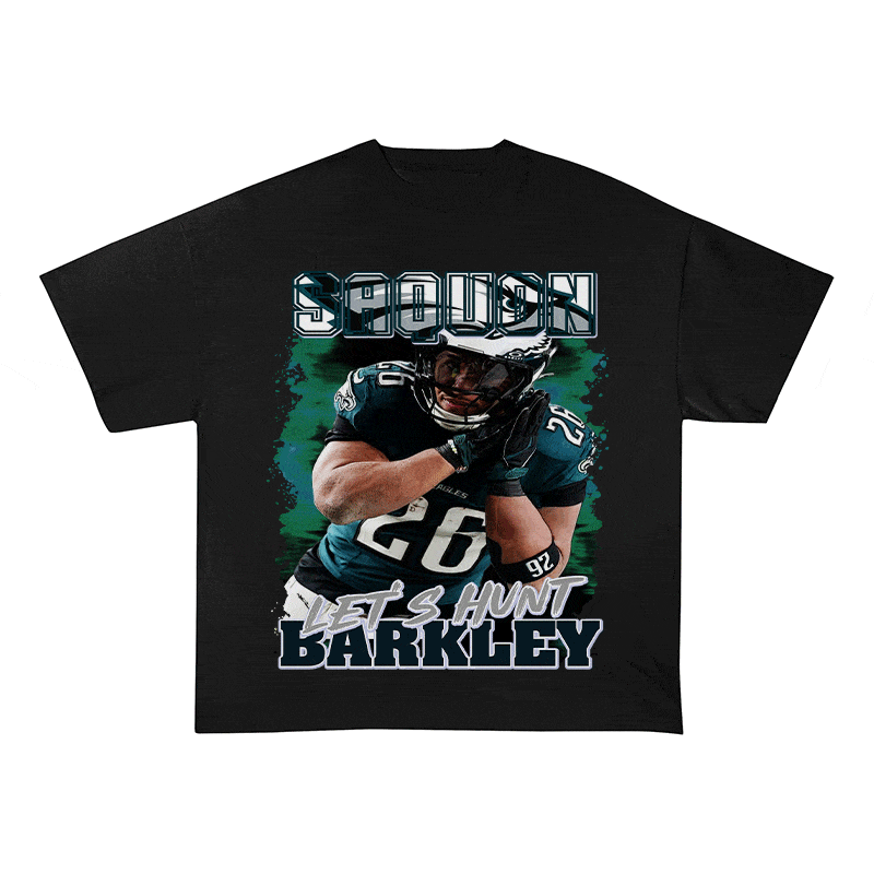 RDMCLOTHINGART tapestry hoodie SAQUON BARKLEY HEAVY WEIGHT COTTON TEE-9079