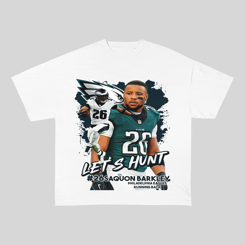 RDMCLOTHINGART tapestry hoodie SAQUON BARKLEY HEAVY WEIGHT COTTON TEE-9081