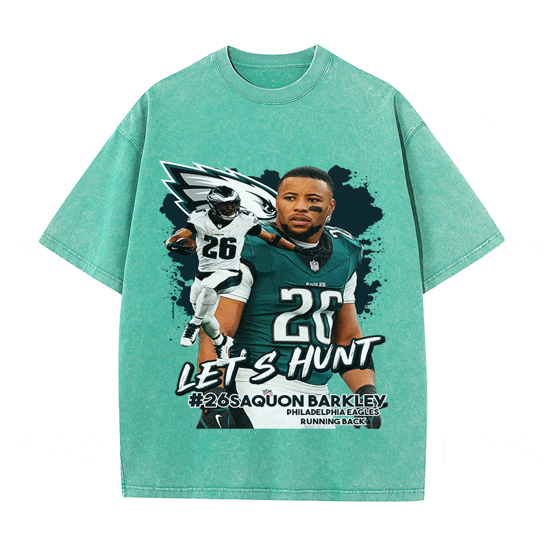 RDMCLOTHINGART tapestry hoodie SAQUON BARKLEY HEAVY WEIGHT COTTON TEE-9081