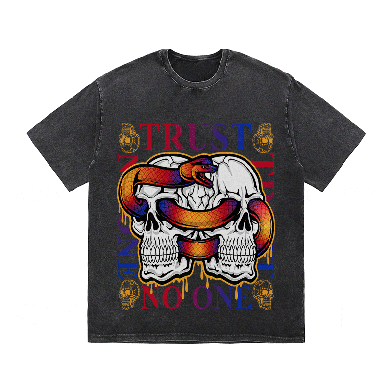 RDMCLOTHINGART tapestry hoodie TRUST NO ONE HEAVY WEIGHT COTTON TEE-9058