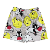 RDMCLOTHINGART tapestry hoodie TWEETY AND SYLESTER MESH SHORTS