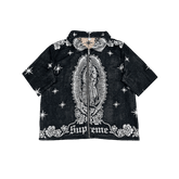 RDMCLOTHINGART tapestry hoodie VIRGENCITA BLACK TAPESTRY TEE