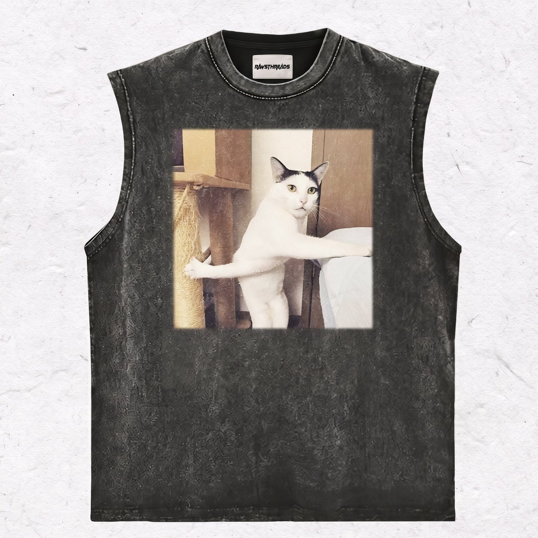 WACKY CAT HEAVY WEIGHT COTTON TEE-001