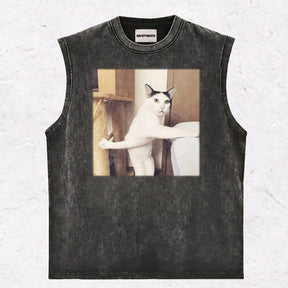 WACKY CAT HEAVY WEIGHT COTTON TEE-001