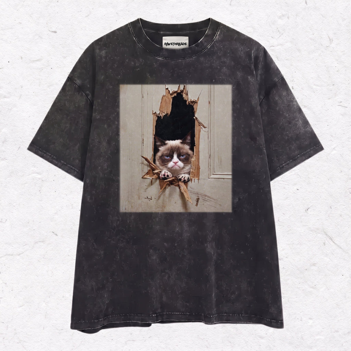 WACKY CAT  HEAVY WEIGHT COTTON TEE-011