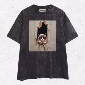 WACKY CAT  HEAVY WEIGHT COTTON TEE-011