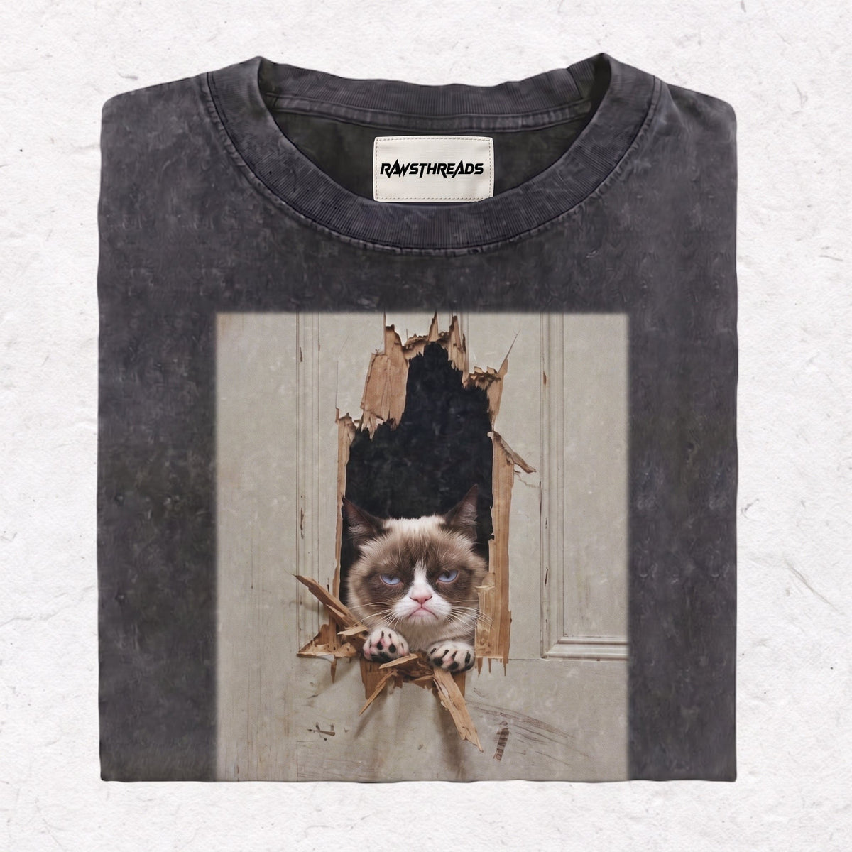 WACKY CAT  HEAVY WEIGHT COTTON TEE-011