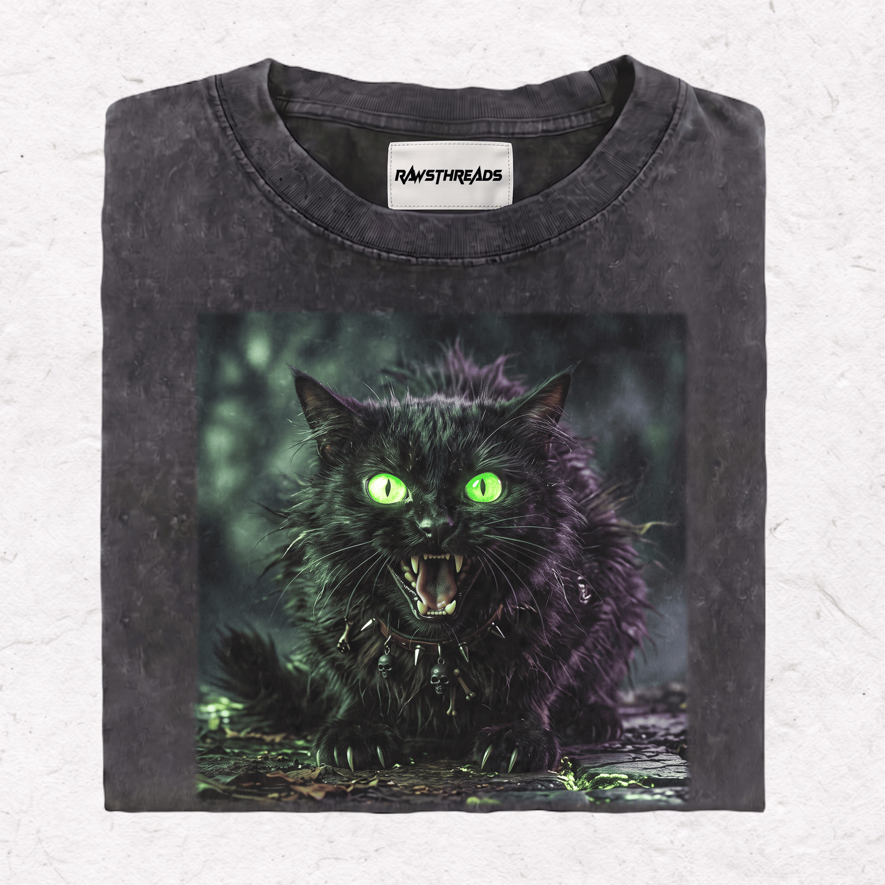 SCARY CAT  HEAVY WEIGHT COTTON TEE-012