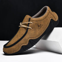 Bomber Leather Lace-Up Driving Moccasins Western Boots-60061