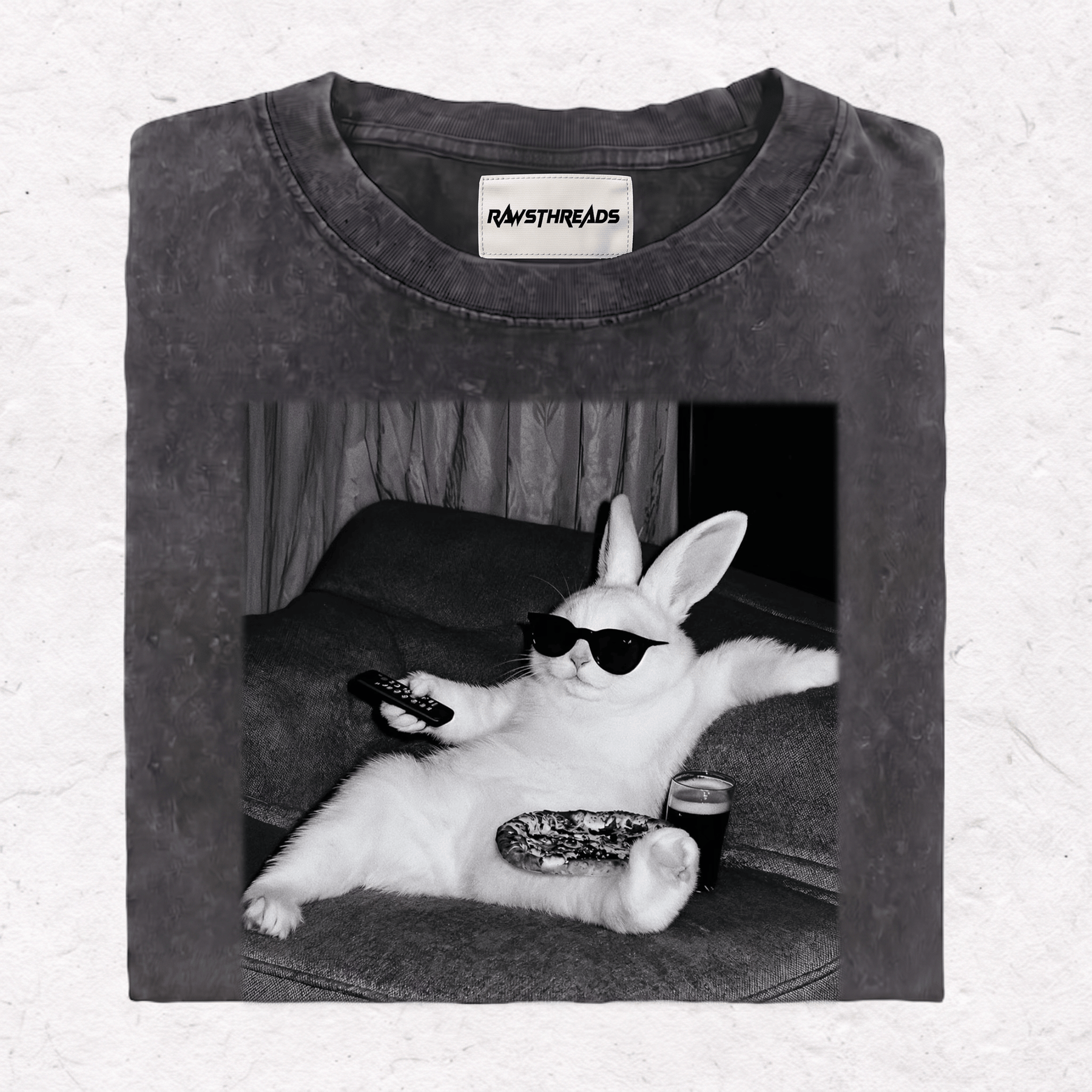 WACKY BUNNY HEAVY WEIGHT COTTON TEE-014