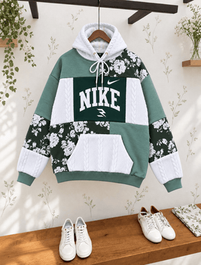 Green Mood Patchwork Hoodie -02