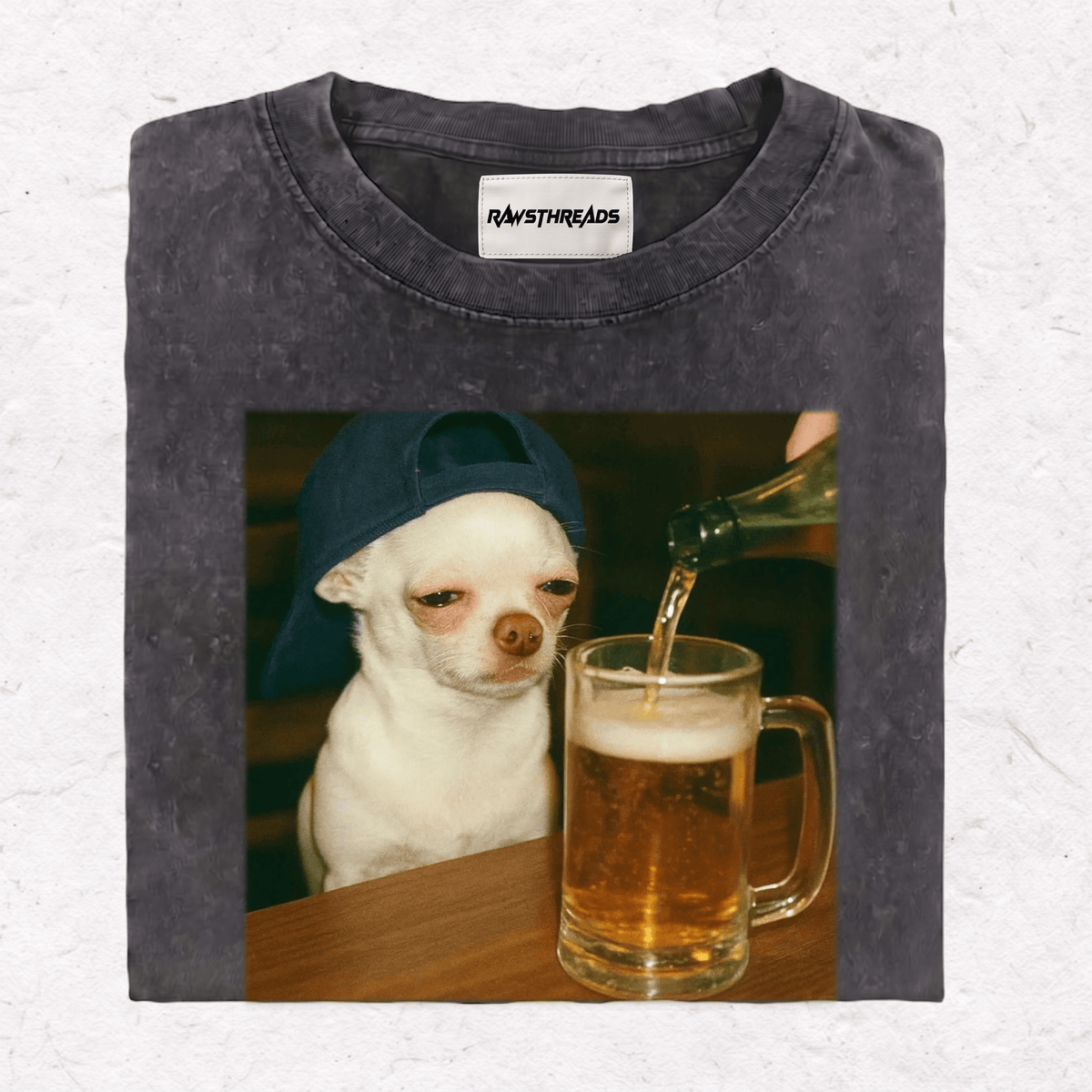 BEER DOG HEAVY WEIGHT COTTON TEE-015