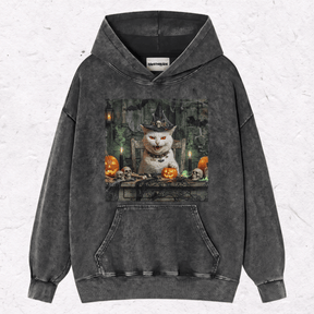 HALLOWEEN CAT HEAVY WEIGHT COTTON TEE-017