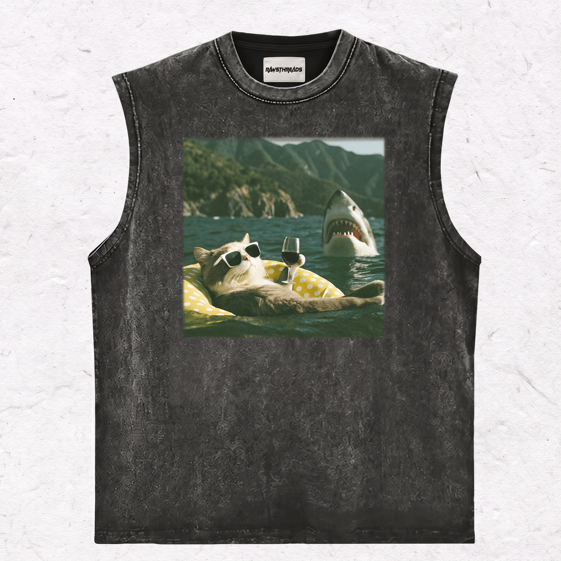 SHARK&CAT HEAVY WEIGHT COTTON TEE-018