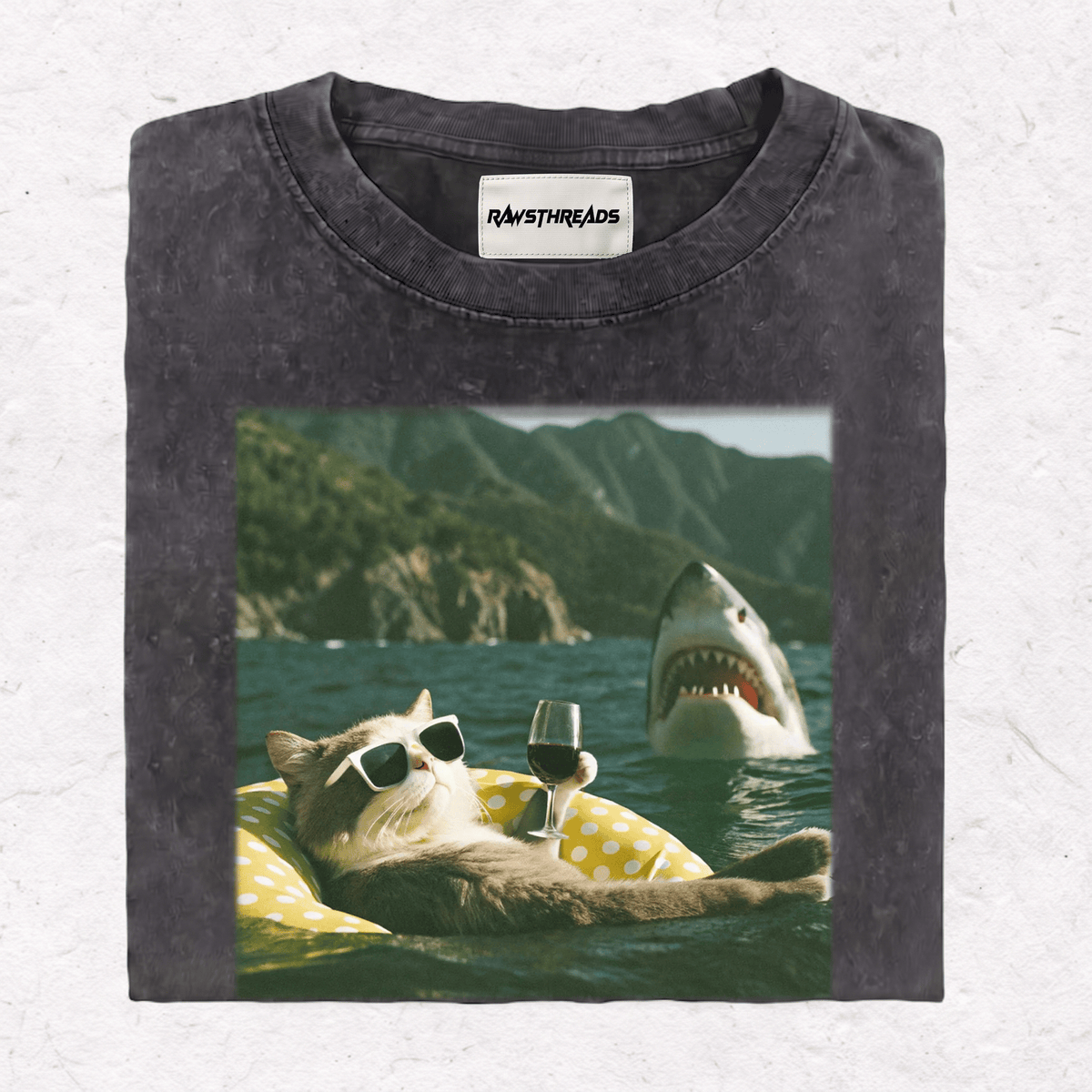 SHARK&CAT HEAVY WEIGHT COTTON TEE-018