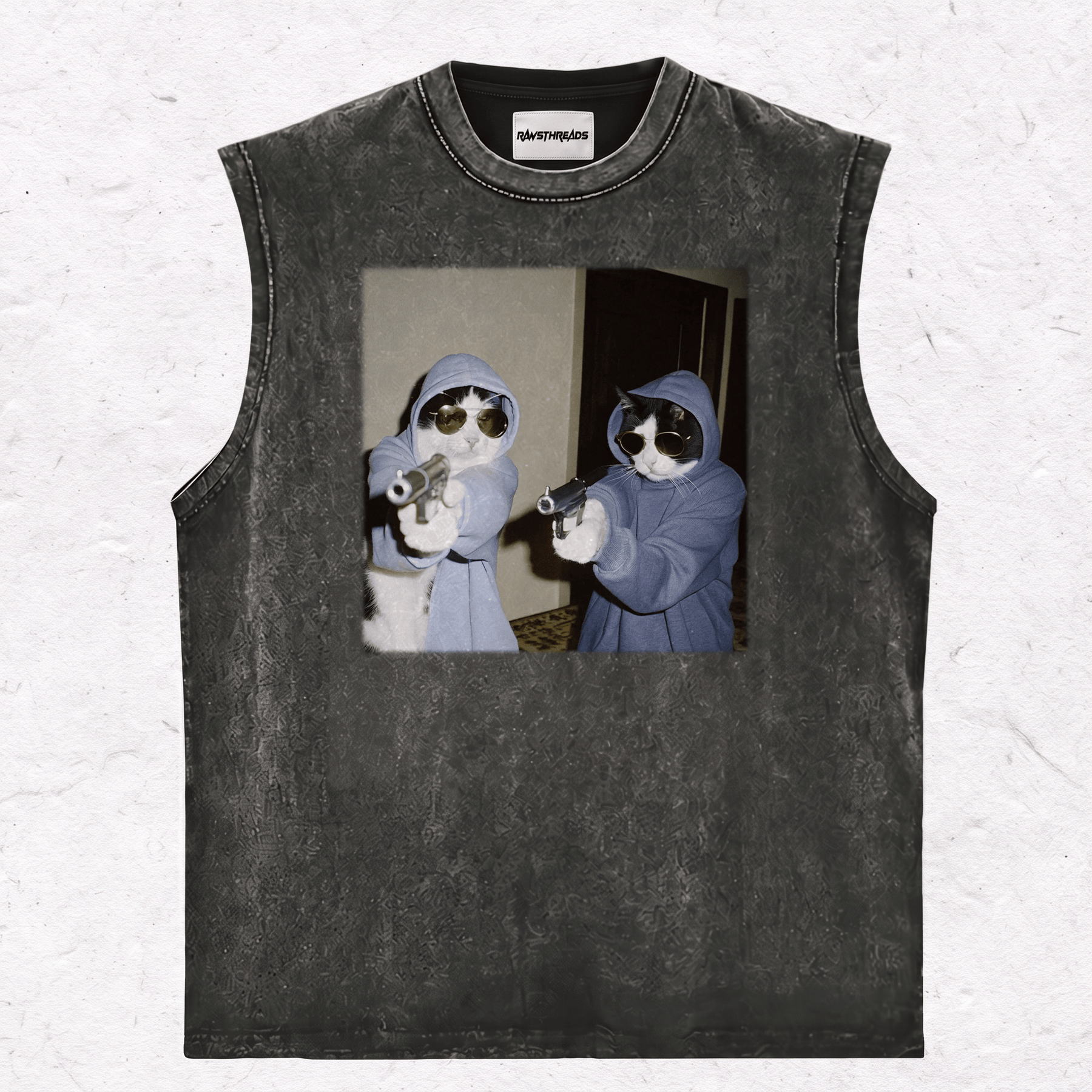 WACKY CAT HEAVY WEIGHT COTTON TEE-019