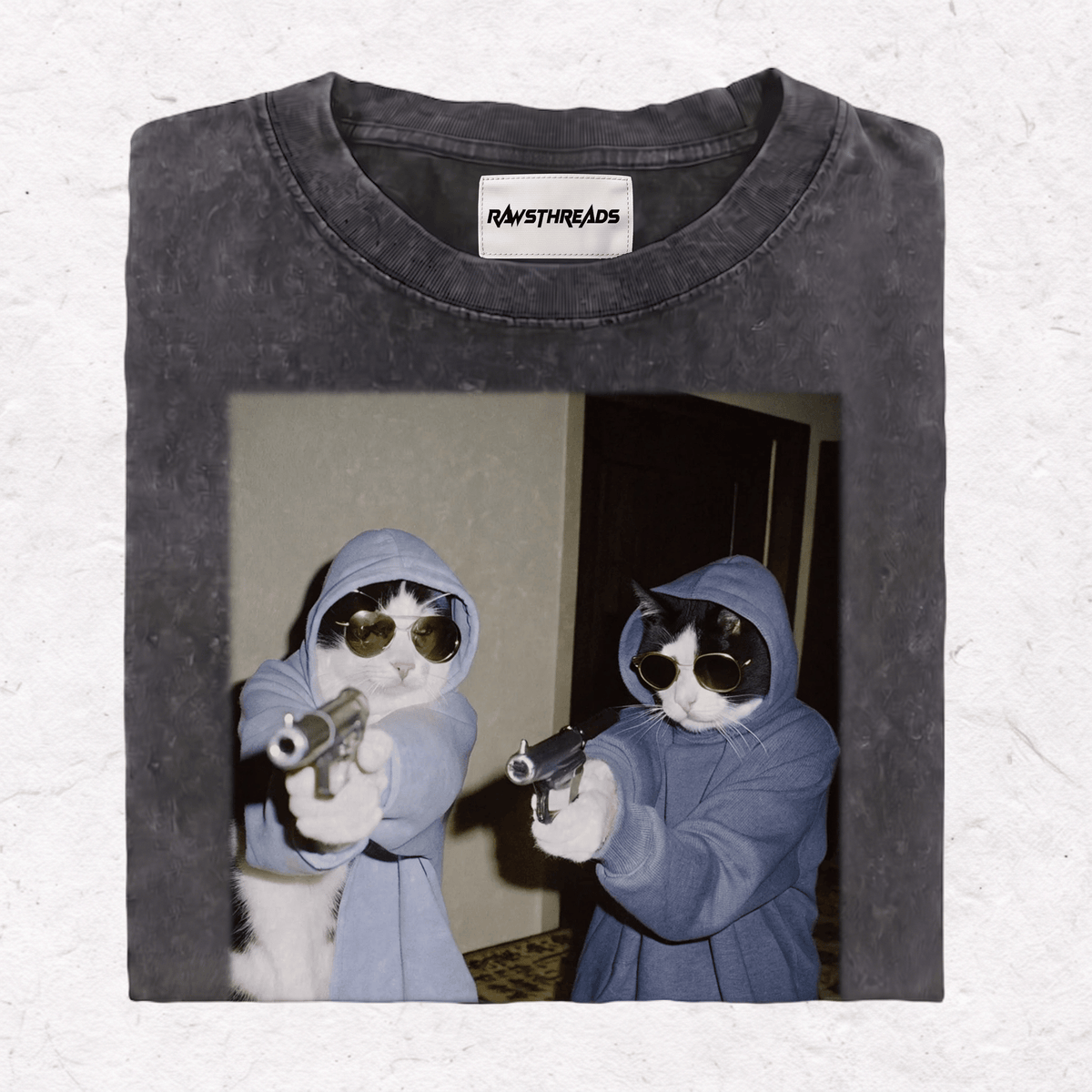 WACKY CAT HEAVY WEIGHT COTTON TEE-019