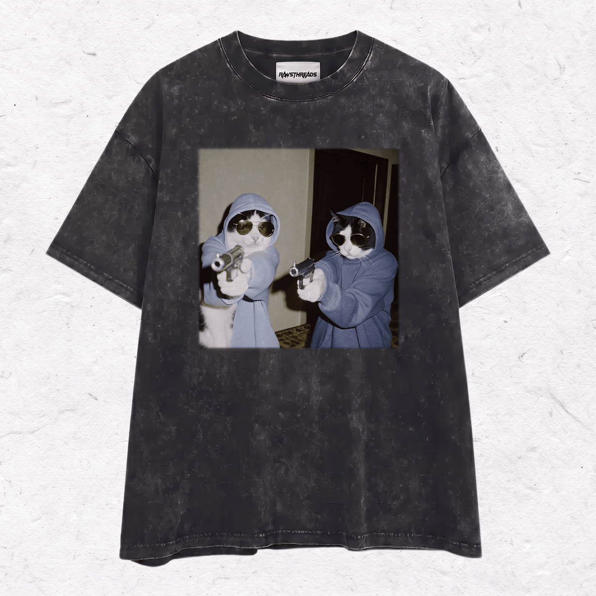 WACKY CAT HEAVY WEIGHT COTTON TEE-019