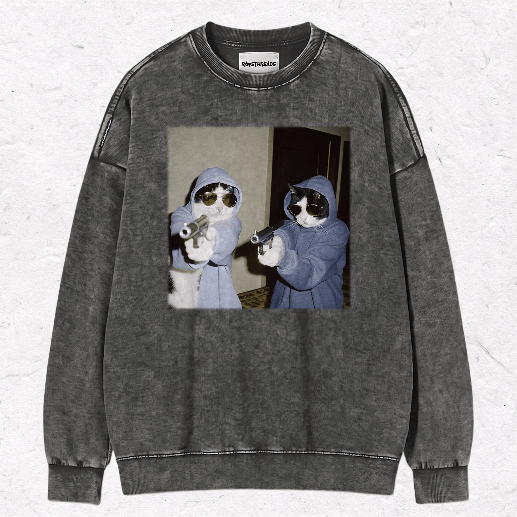 WACKY CAT HEAVY WEIGHT COTTON TEE-019