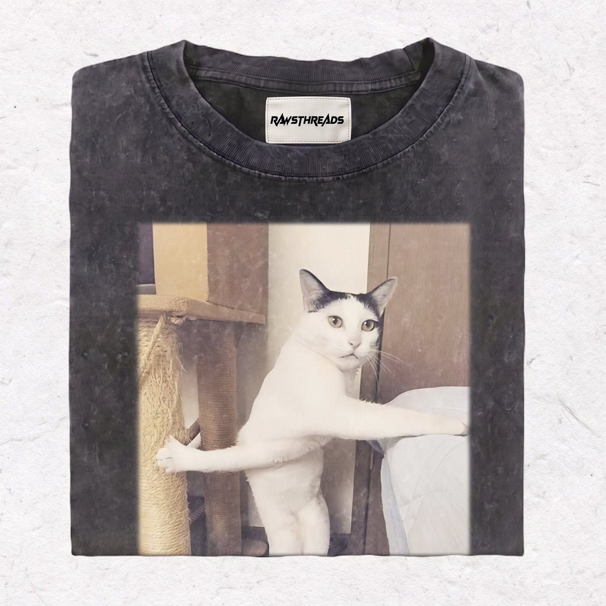 WACKY CAT HEAVY WEIGHT COTTON TEE-001