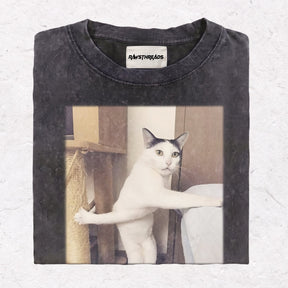 WACKY CAT HEAVY WEIGHT COTTON TEE-001