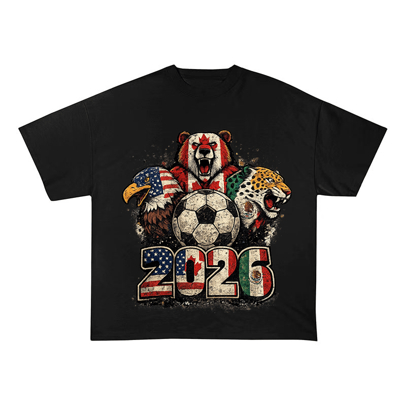 2026 World Soccer Beast Graphic Tee USA Canada Mexico Fan T-Shirt-20010