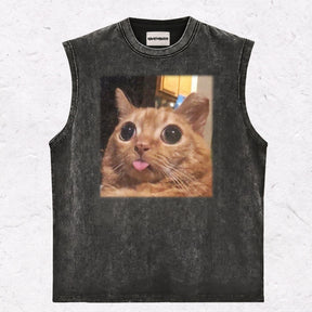 WACKY CAT HEAVY WEIGHT COTTON TEE-002