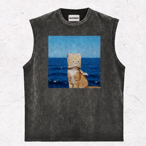 WACKY CAT HEAVY WEIGHT COTTON TEE-020