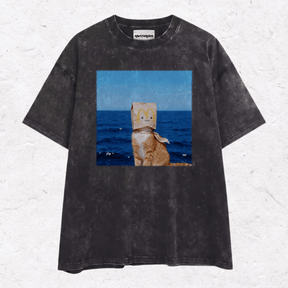 WACKY CAT HEAVY WEIGHT COTTON TEE-020