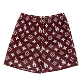 BROWN LA MESH SHORTS-8666