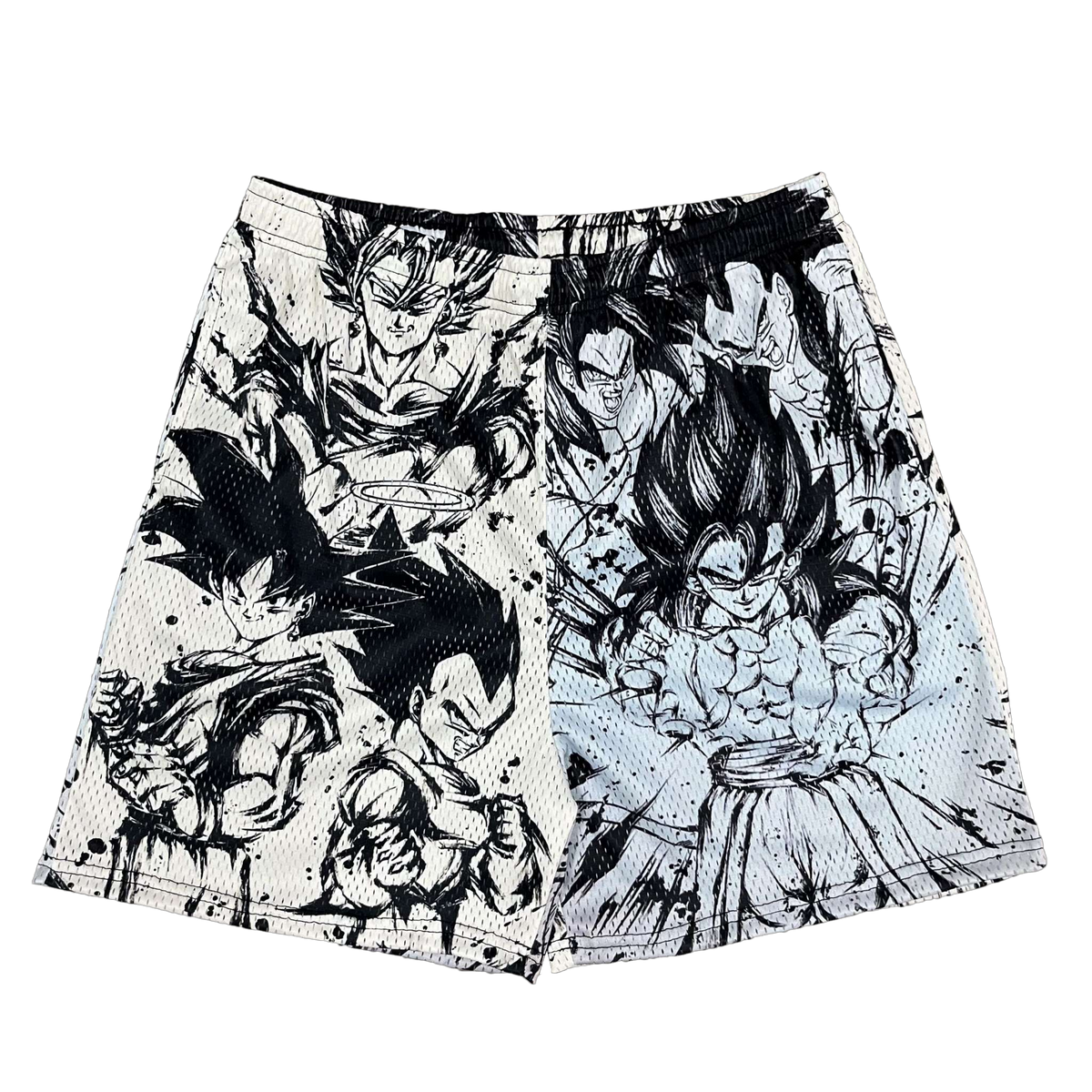 BLACK&WHITE GOKU MESH SHORTS-8665
